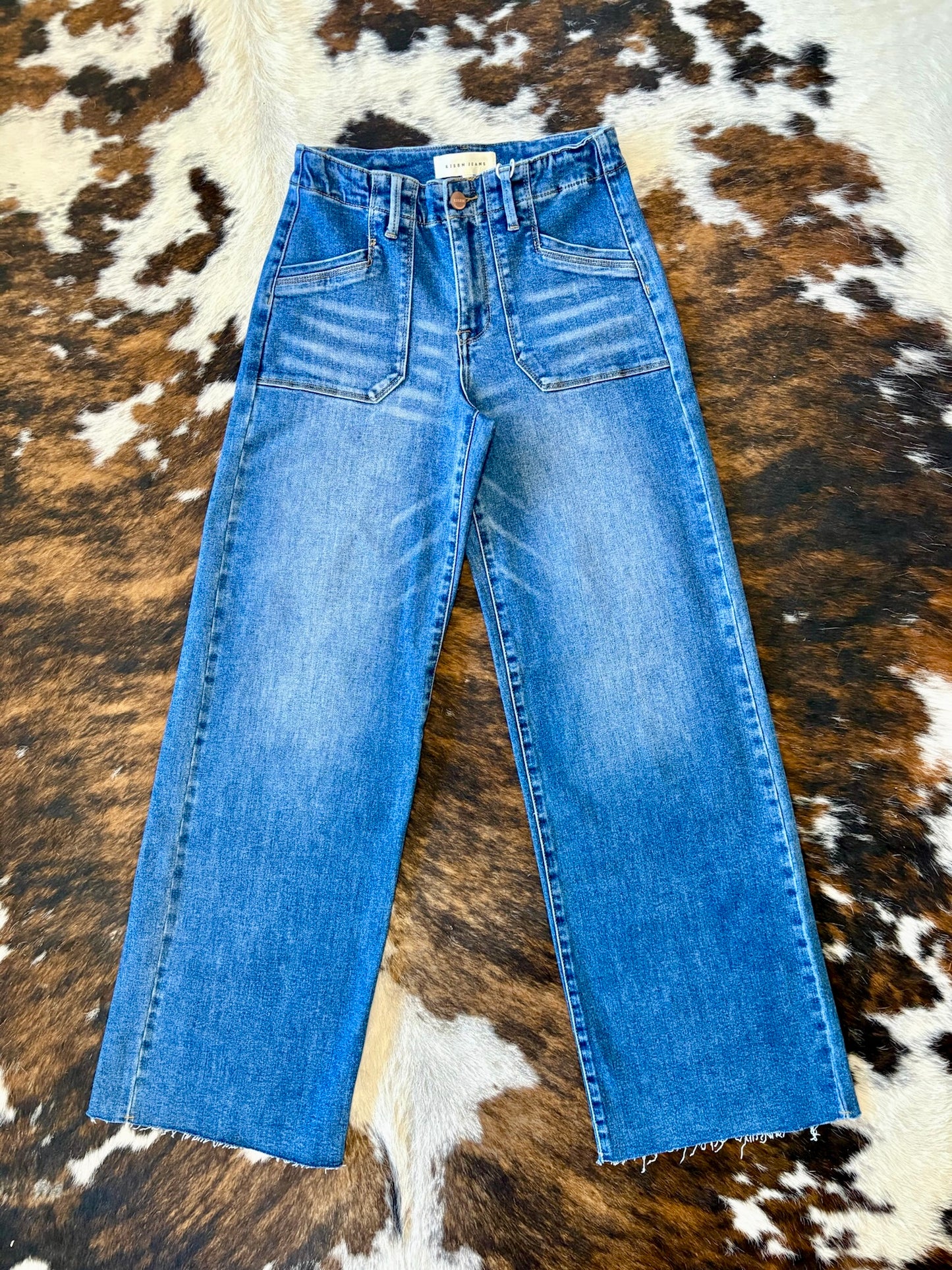 Walk The Line Wide Leg Risen Jeans