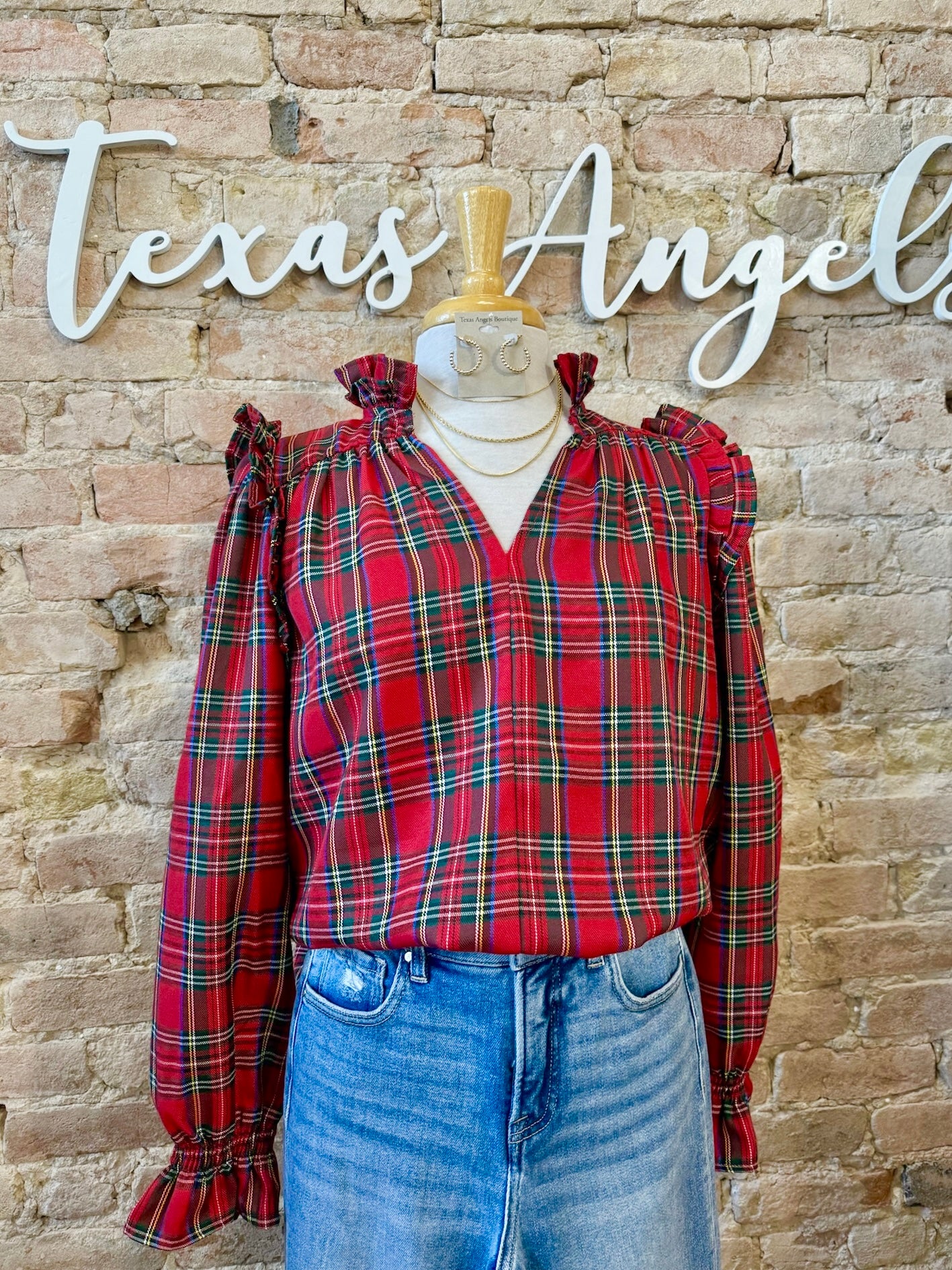 Ralph Lauren Red Plaid Blouse