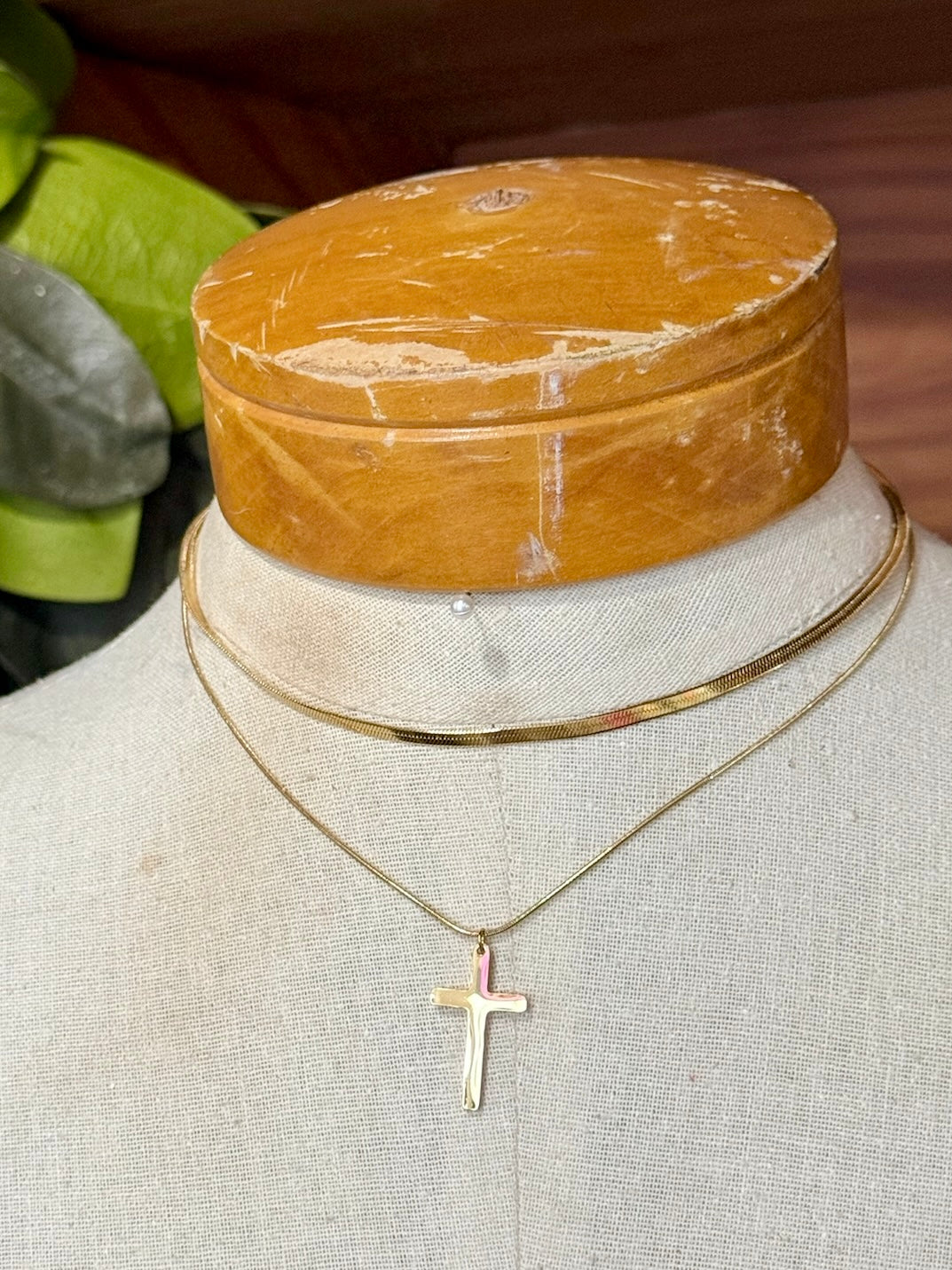 18K Stainless Steel Gold Layered Cross Necklace