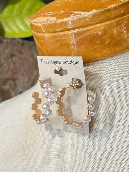Pearl Hoop Earrings