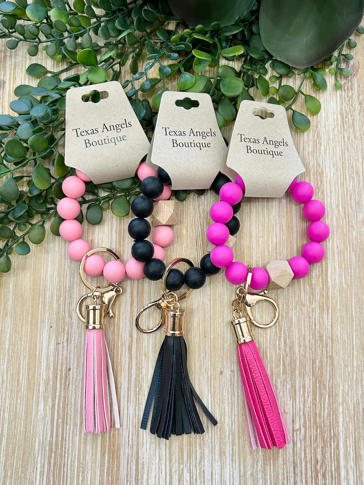 Beaded Silicone Tassel Keychain