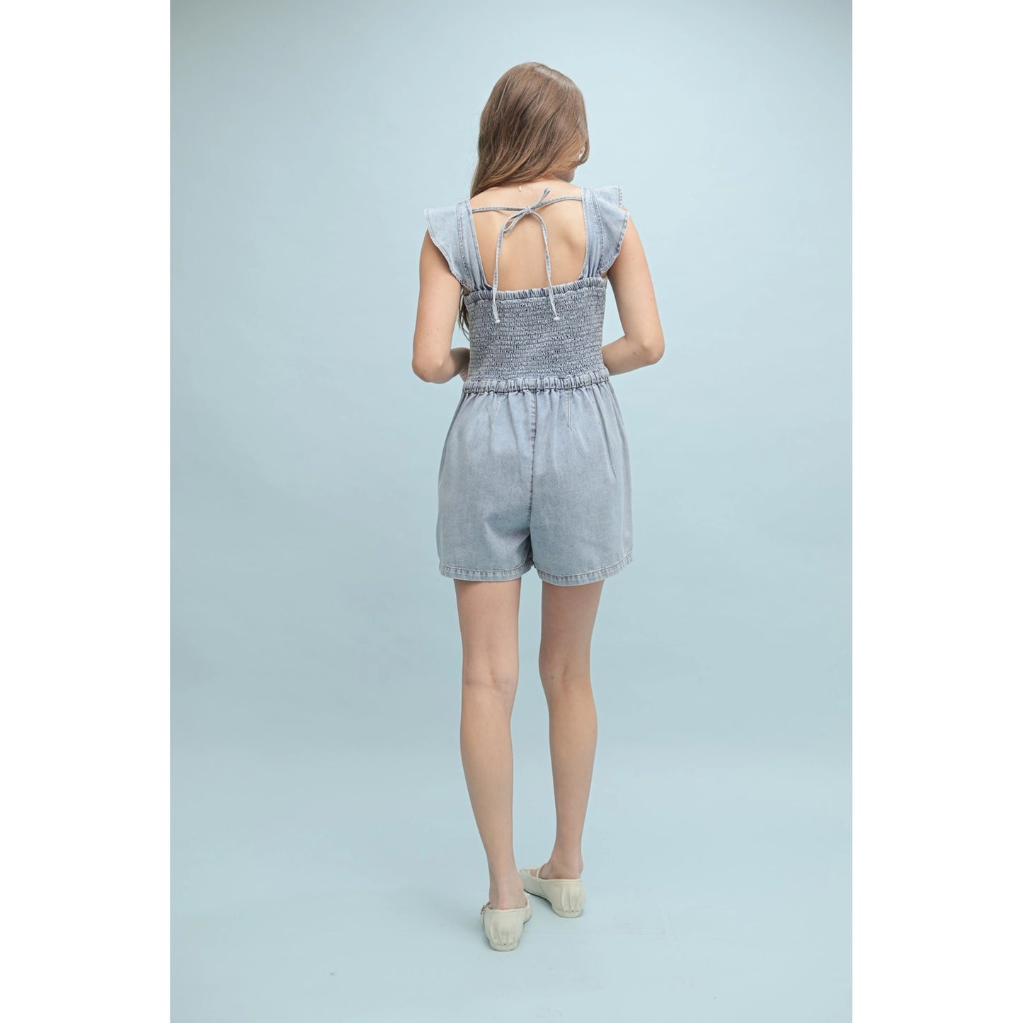 RESTOCK Let’s Get Rowdy Denim Romper