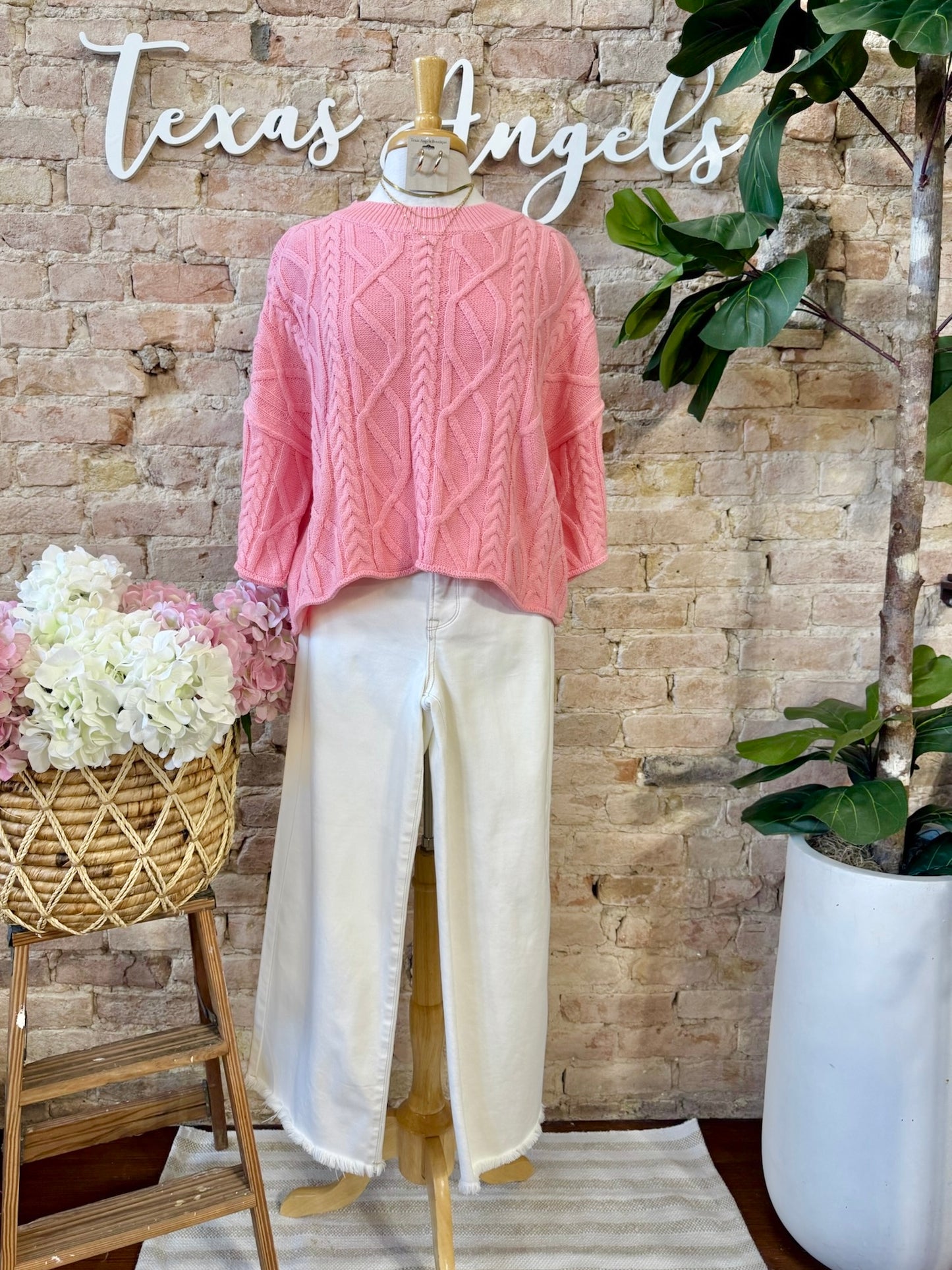 Crazy For You Coral Knit Sweater