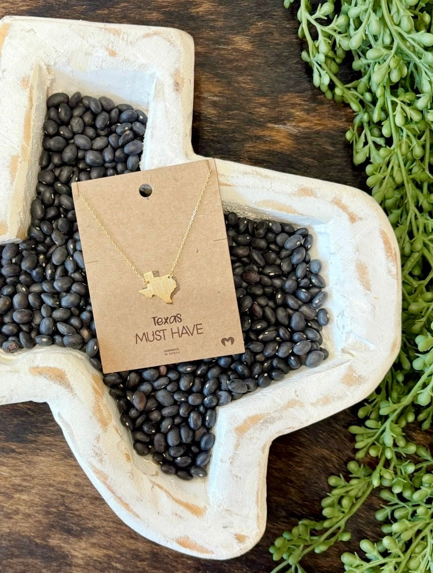 Gold Dipped Texas State Necklace