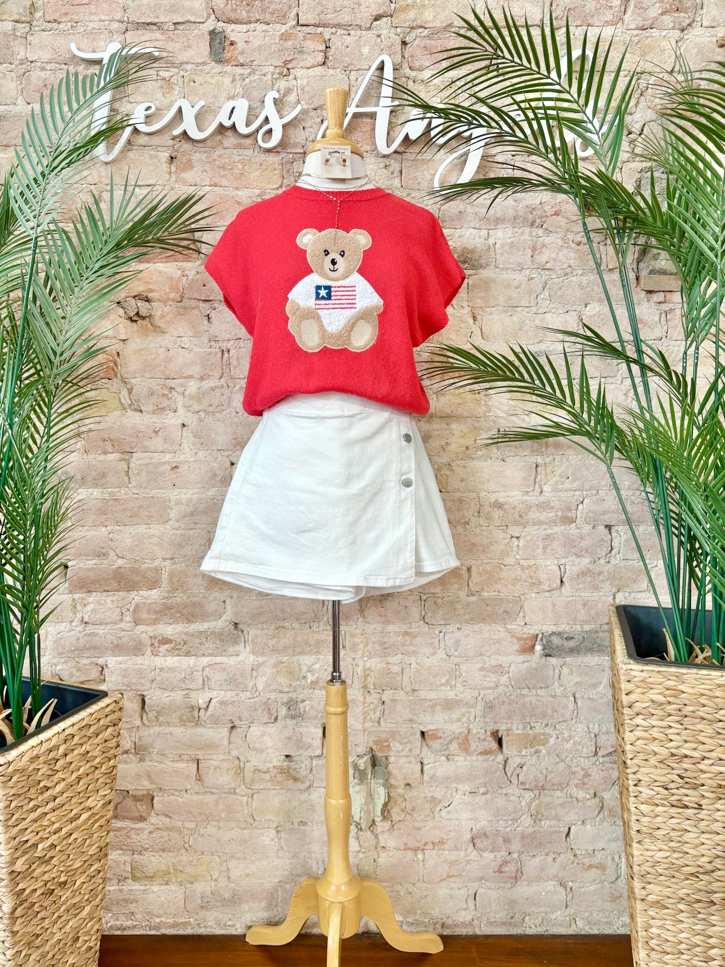 American Sweetheart Teddy Bear Knit Top