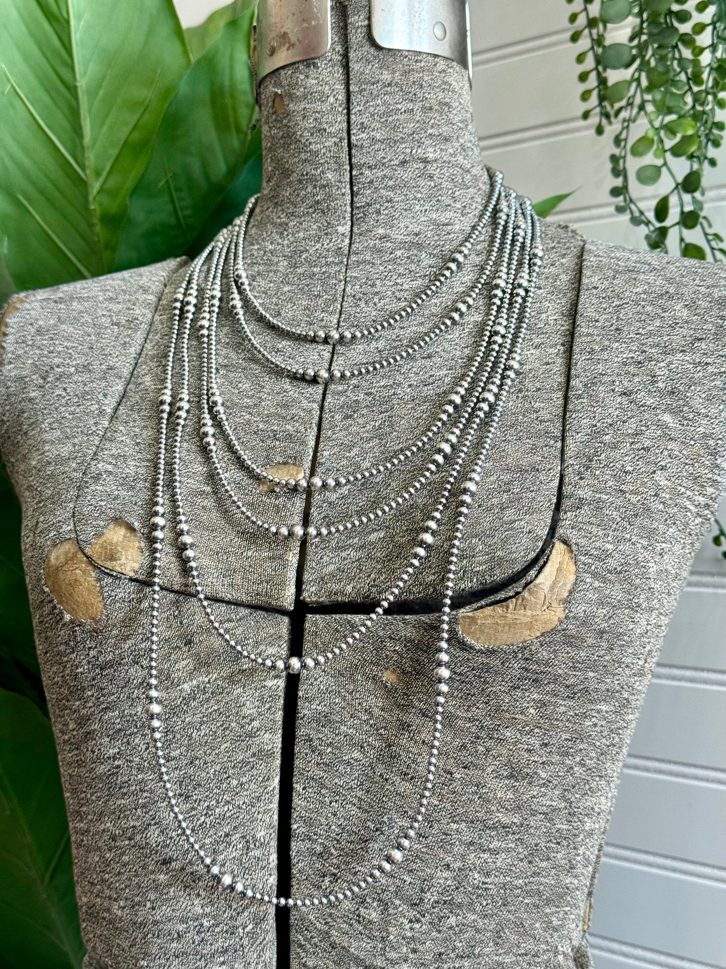Graduated Sterling Silver Navajo Pearl Necklaces