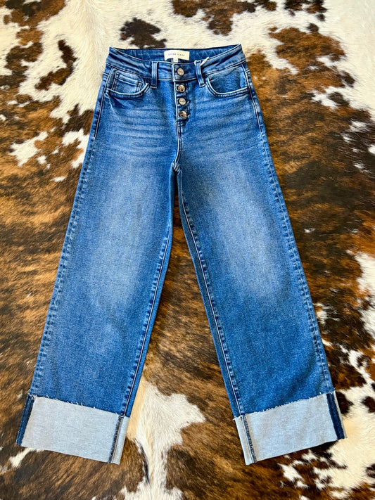 She’ll Leave You With A Smile Wide Leg Risen Jeans