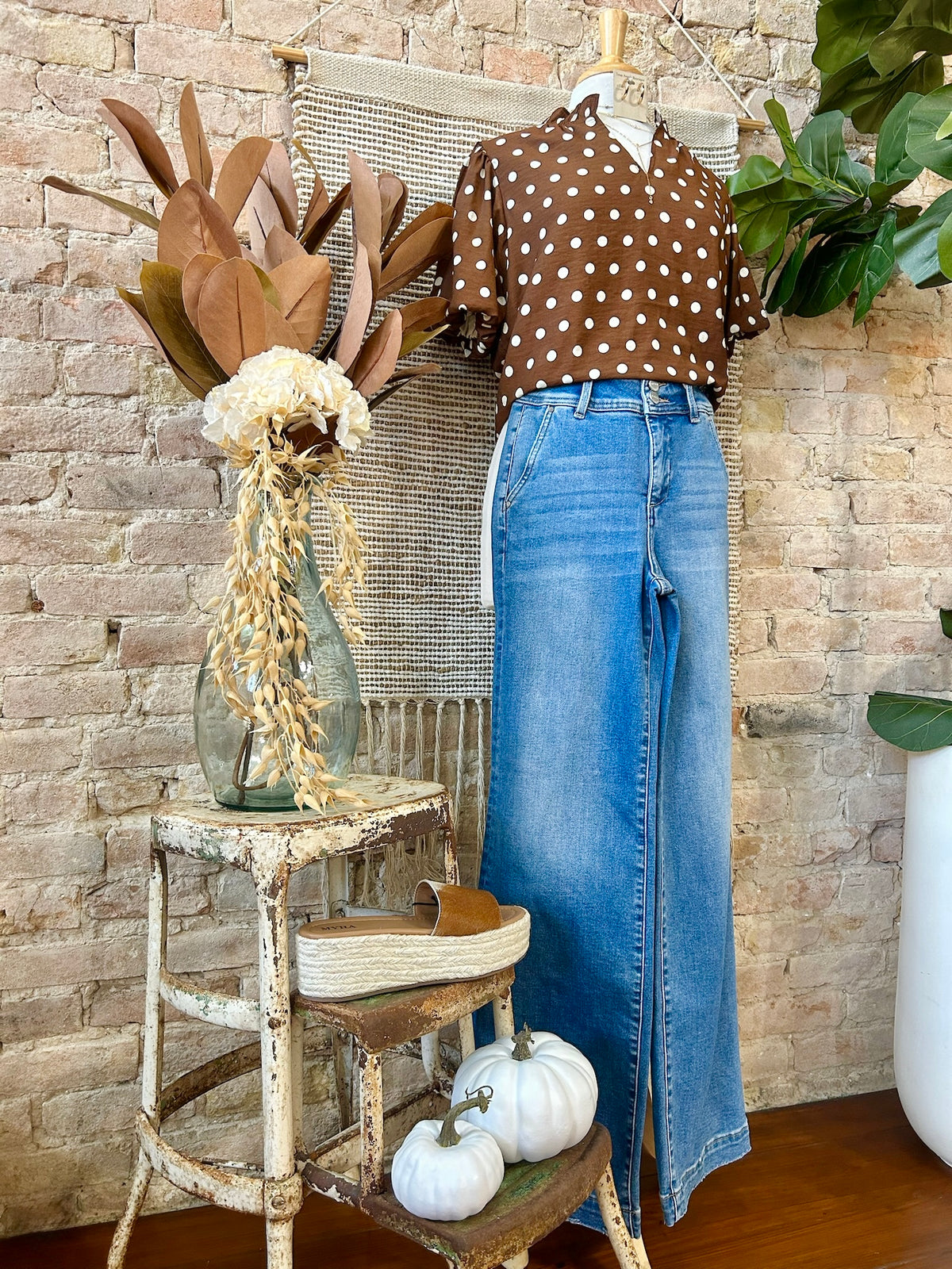 Better Luck Next Time Brown Polka Dot Blouse