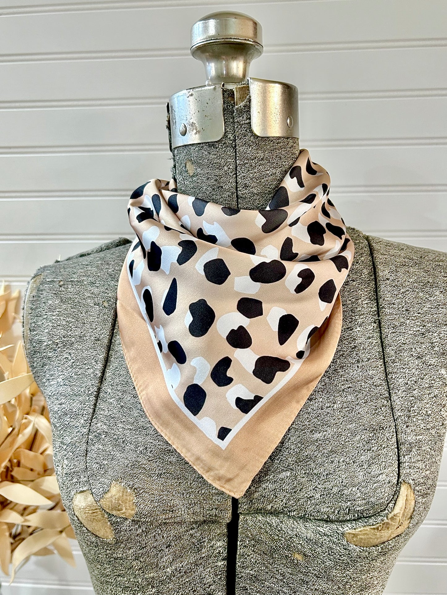 Leopard Print Satin Wild Rag