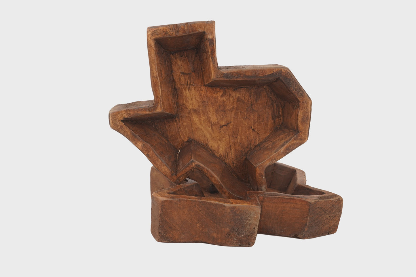 Brown Wooden Texas State Bowl