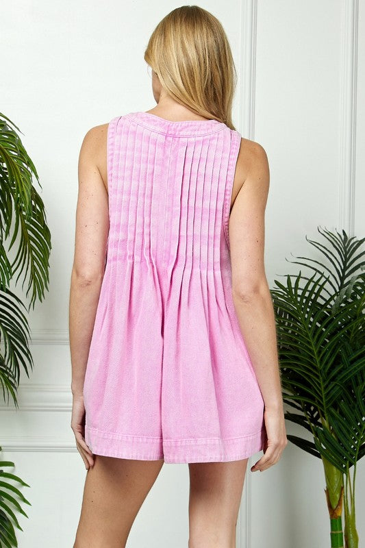 I Remember Everything Pink Denim Romper