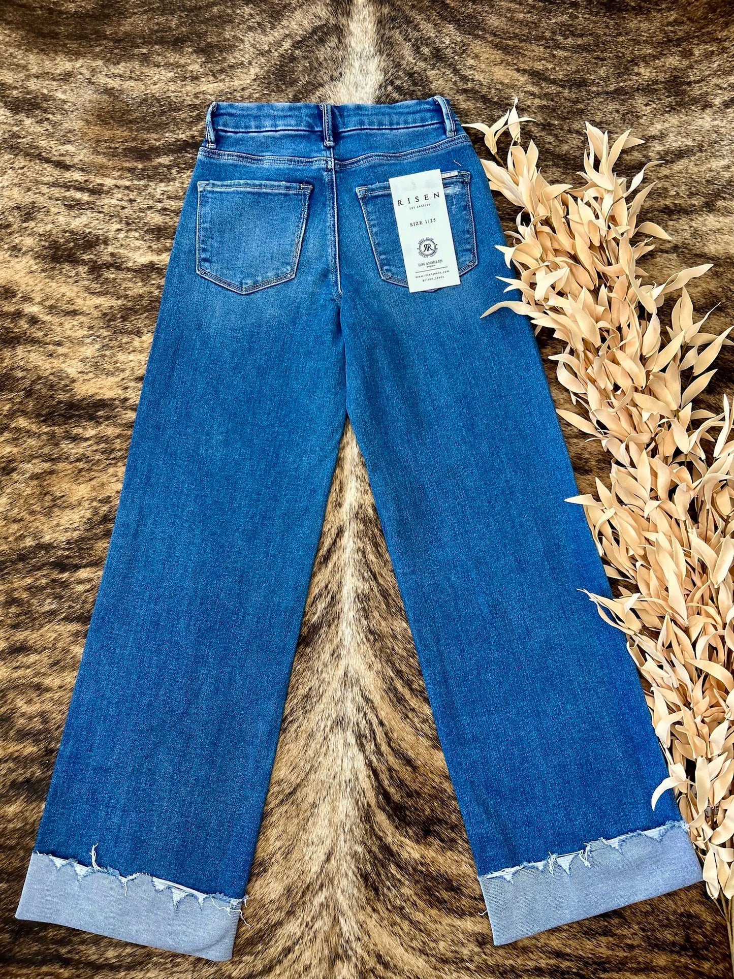 At Least Meet Me In The Medium Wash Wide Leg Risen Jeans