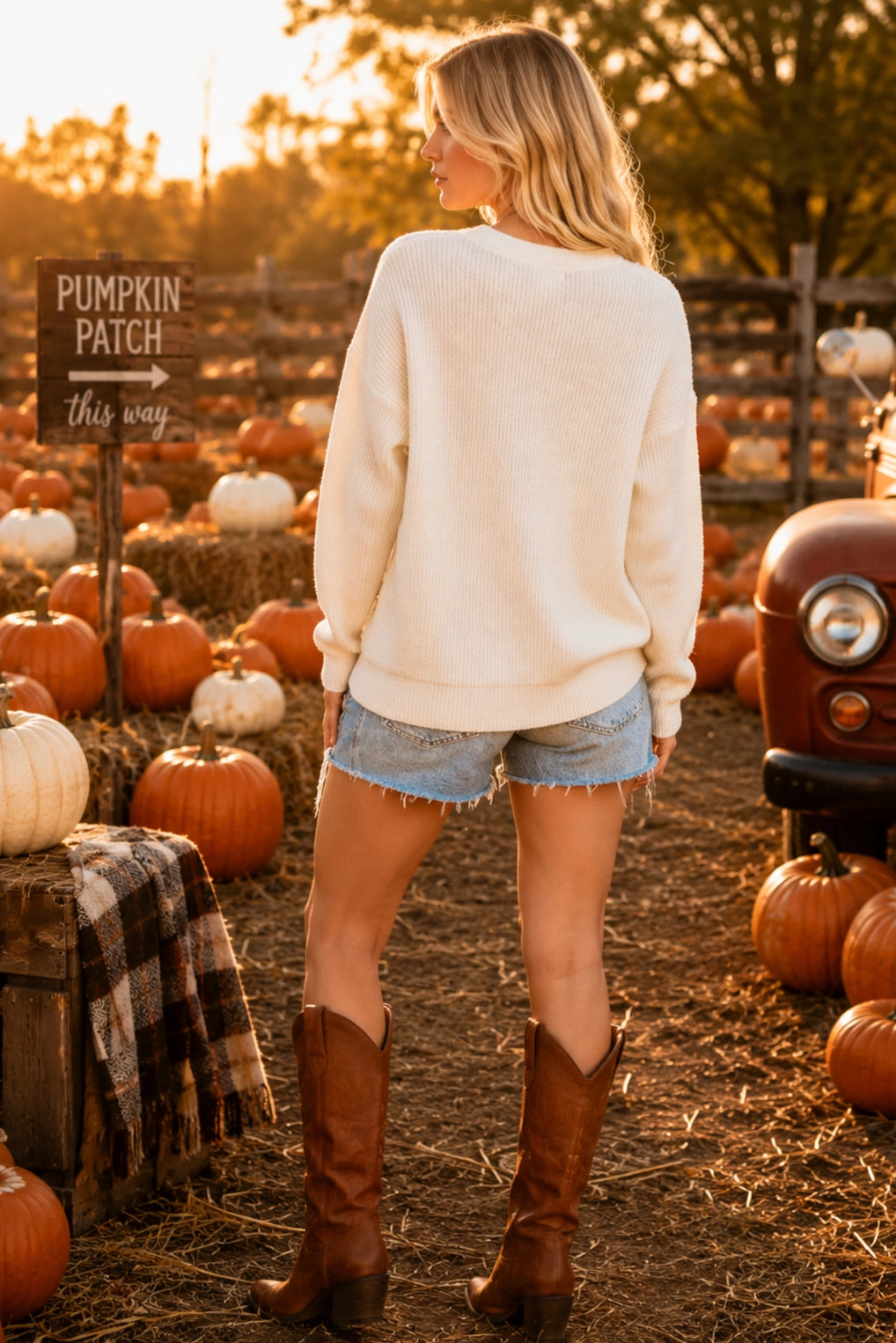 Hello Pumpkin Ivory Sweater