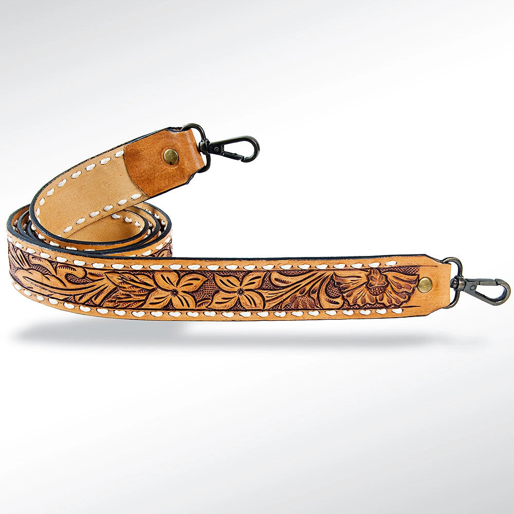 American Darling Tooled Leather Purse Strap