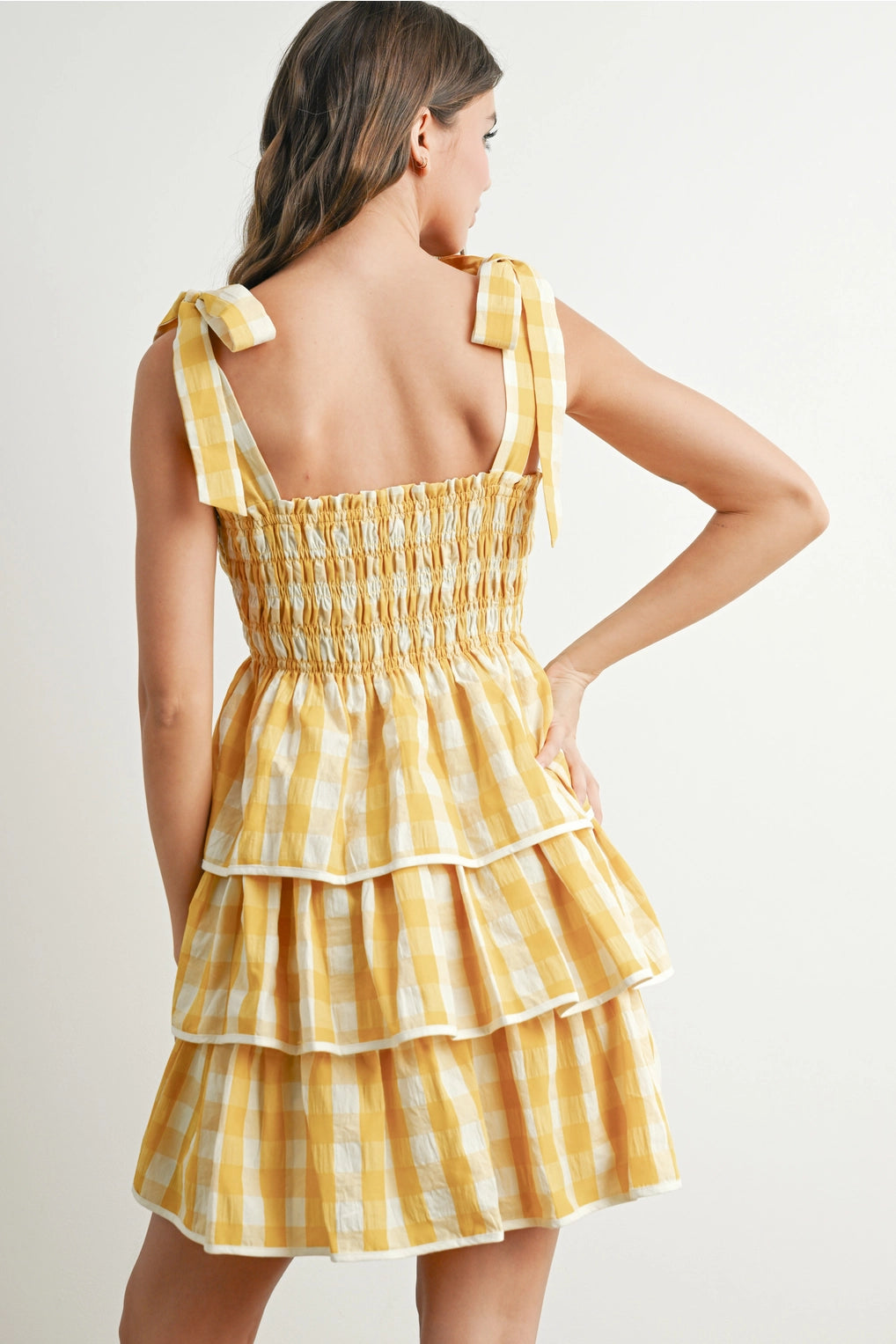 RESTOCK Let's Plan A Picnic Yellow Plaid Dress