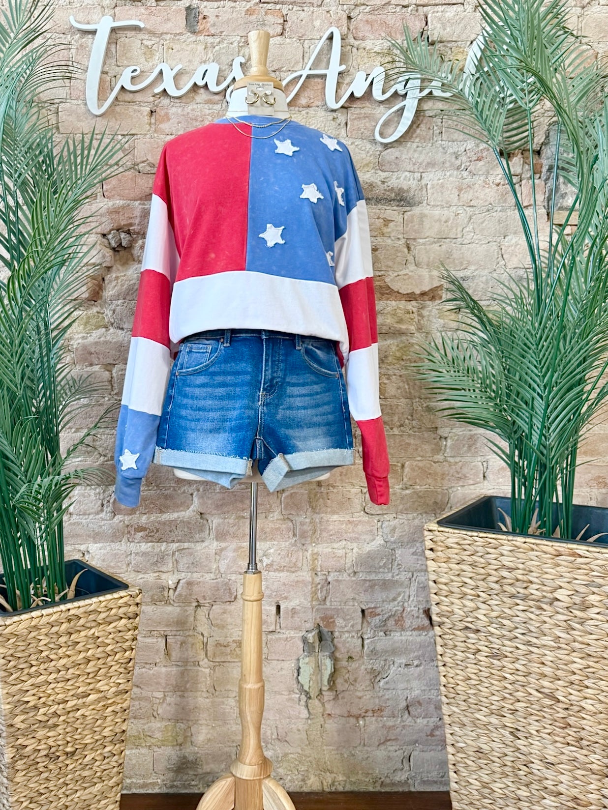 Proud American Girlie Flag Top