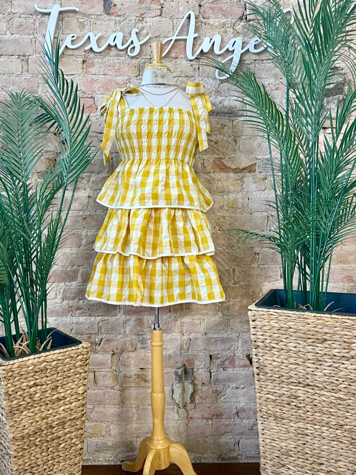 RESTOCK Let's Plan A Picnic Yellow Plaid Dress – Texas Angels