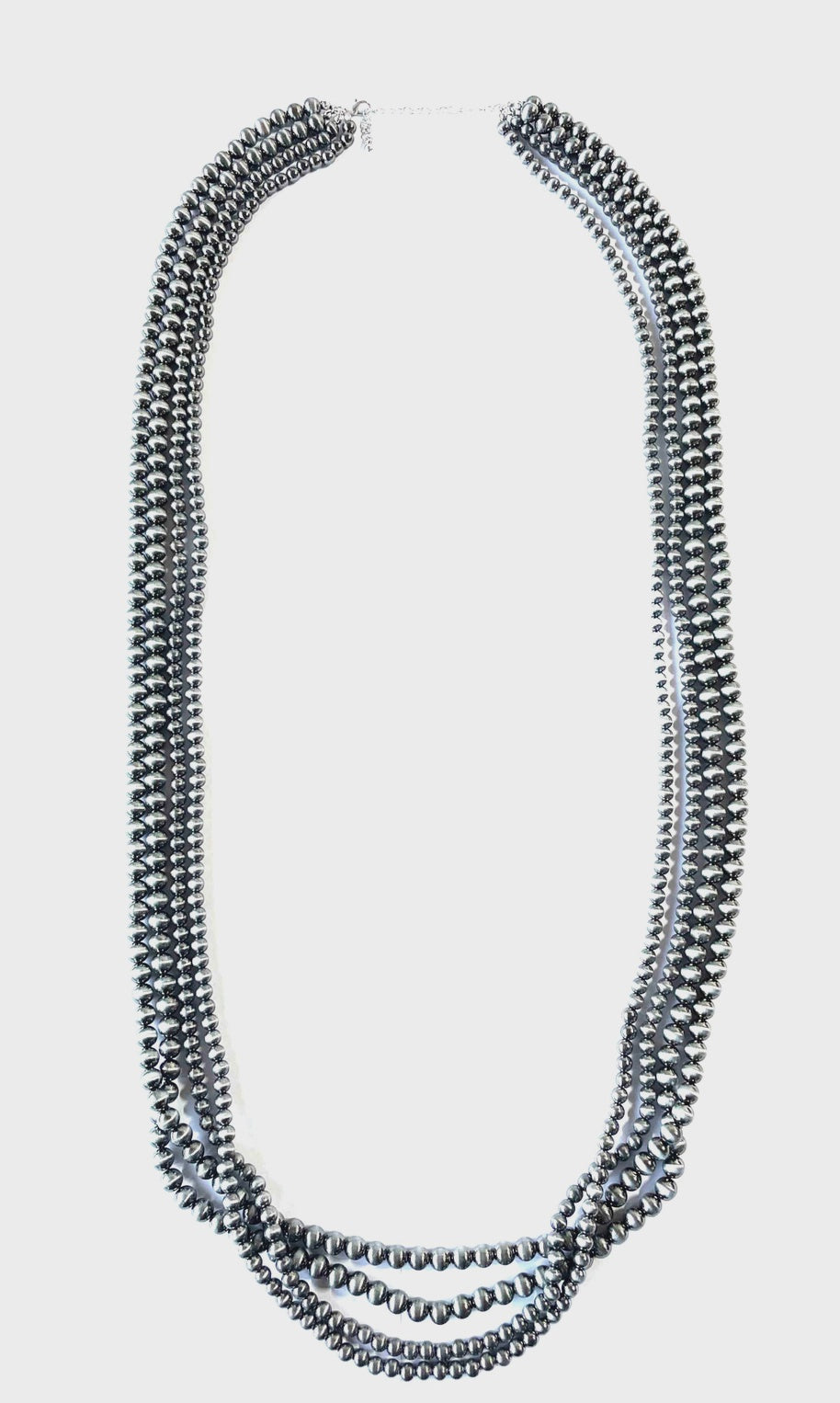 Silver Beaded Layered Necklace