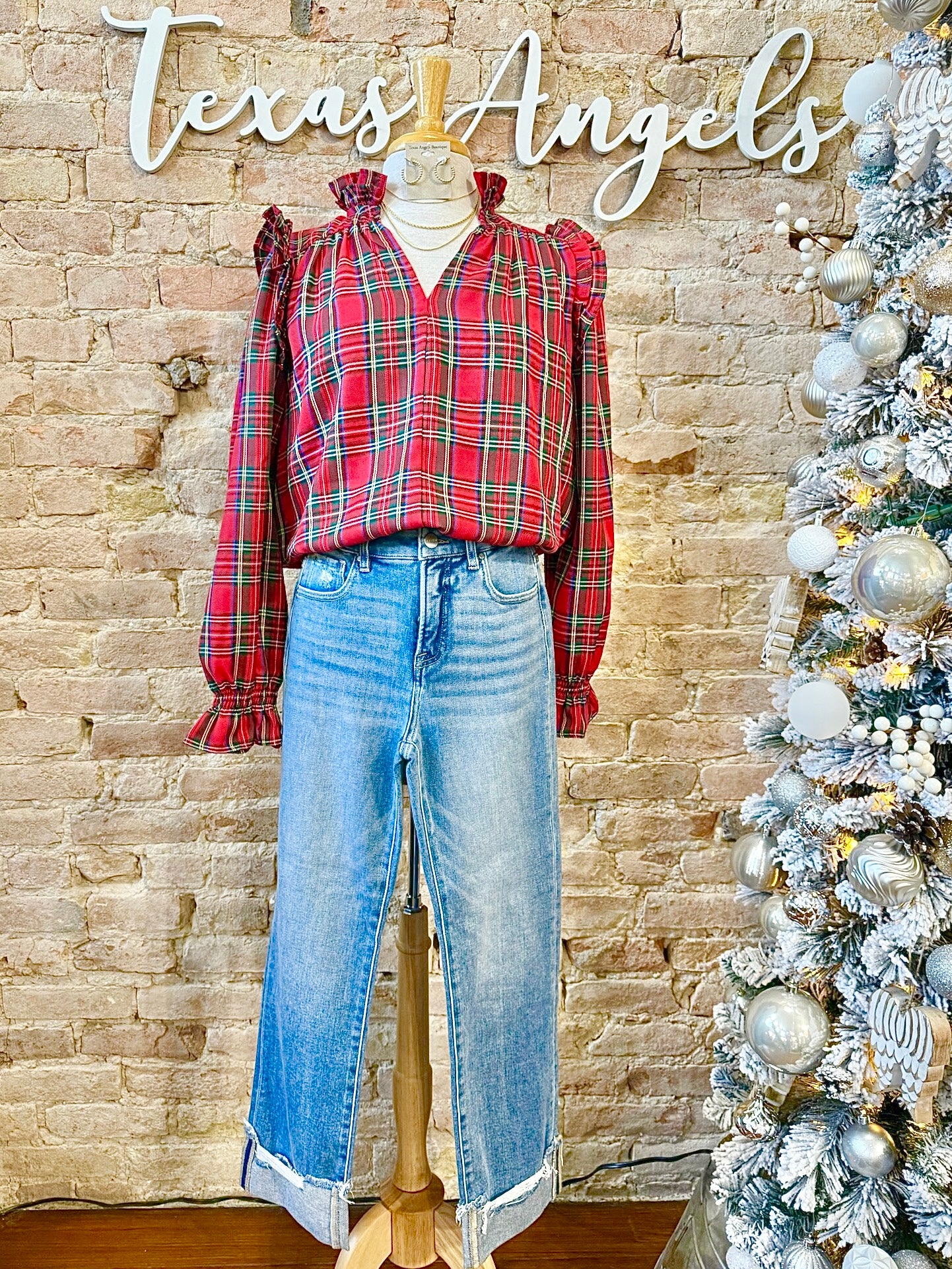 Ralph Lauren Red Plaid Blouse