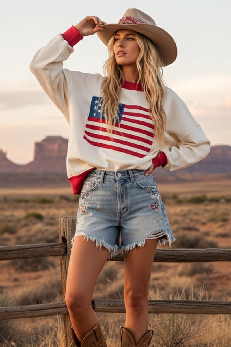 Courtesy Of The Red, White & Blue American Flag Top