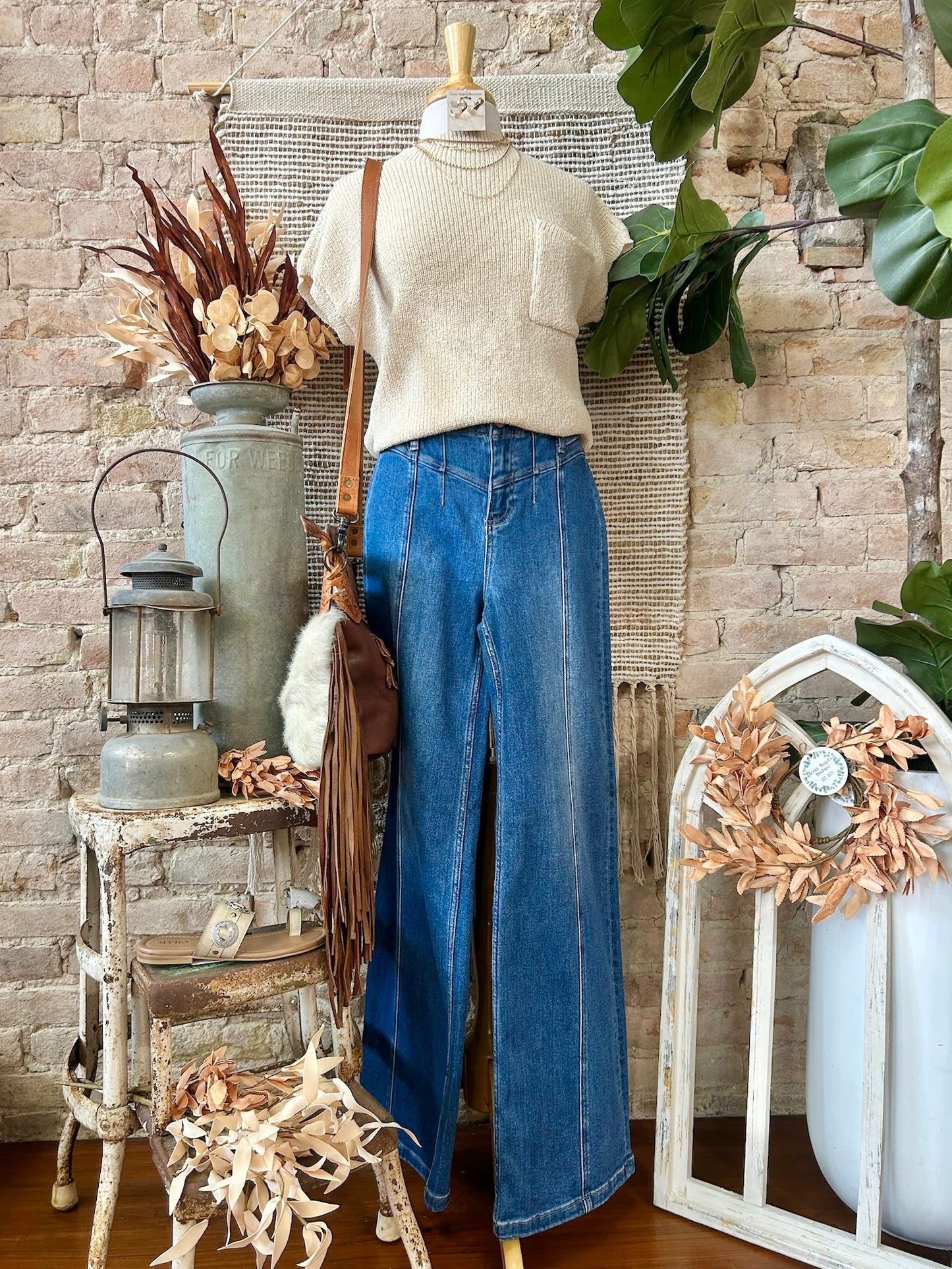 Nothing To See Here Oatmeal Knit Sweater Top