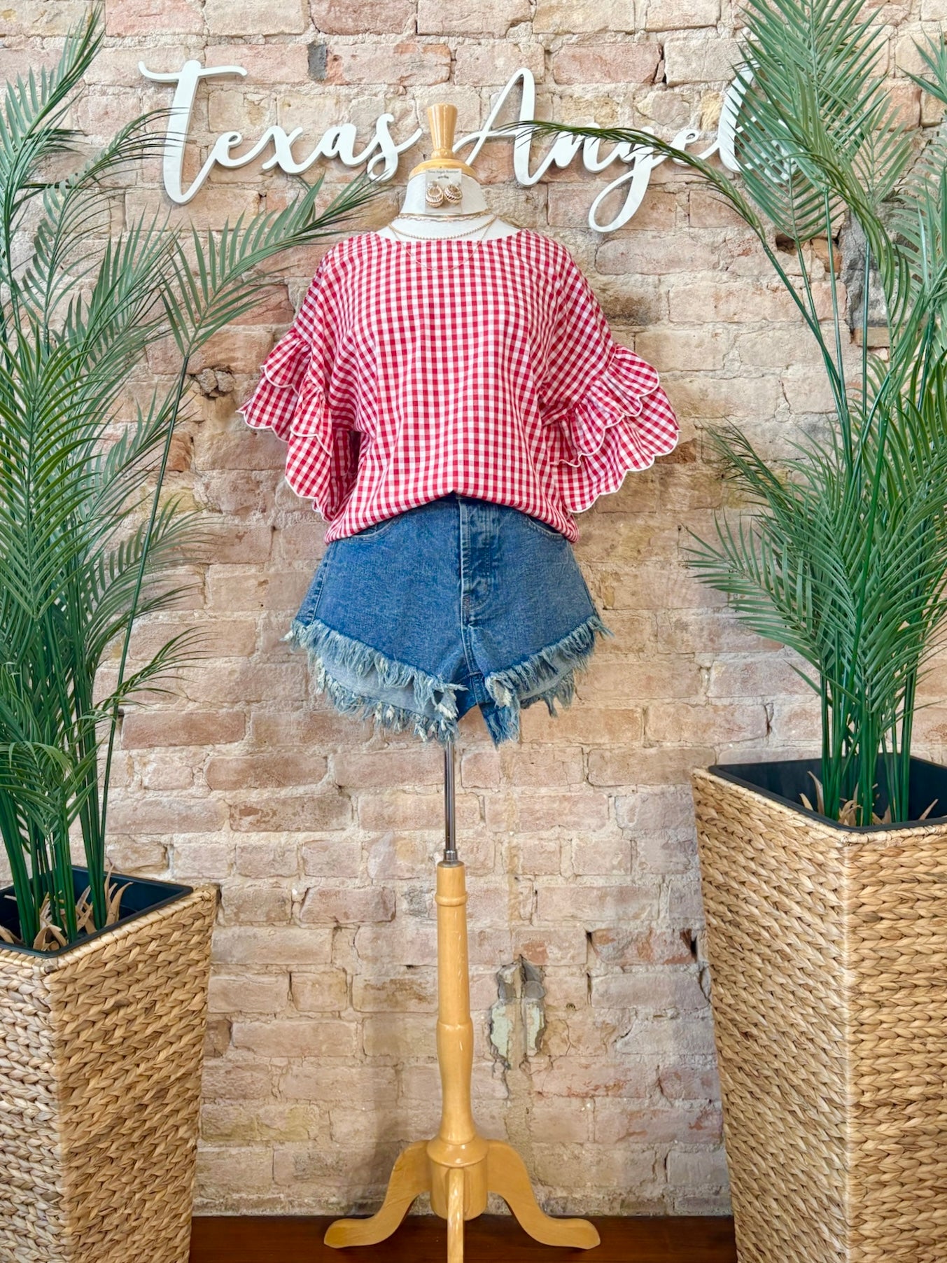 Sun Rays & Rosy Cheeks Ruffled Red Plaid Blouse