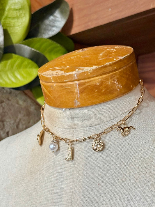 Gold Western Charm Necklace