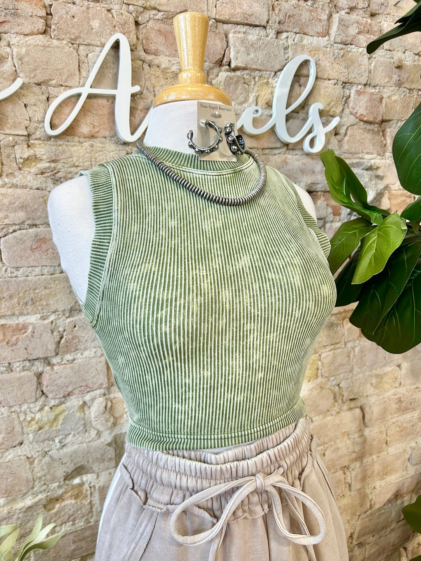 To Each Their Own Light Olive Tank Top