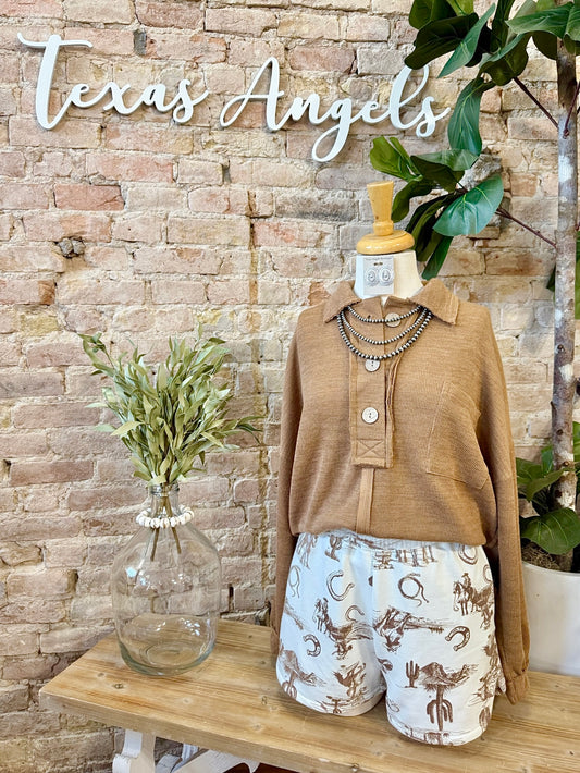 West Texas Western Print Shorts