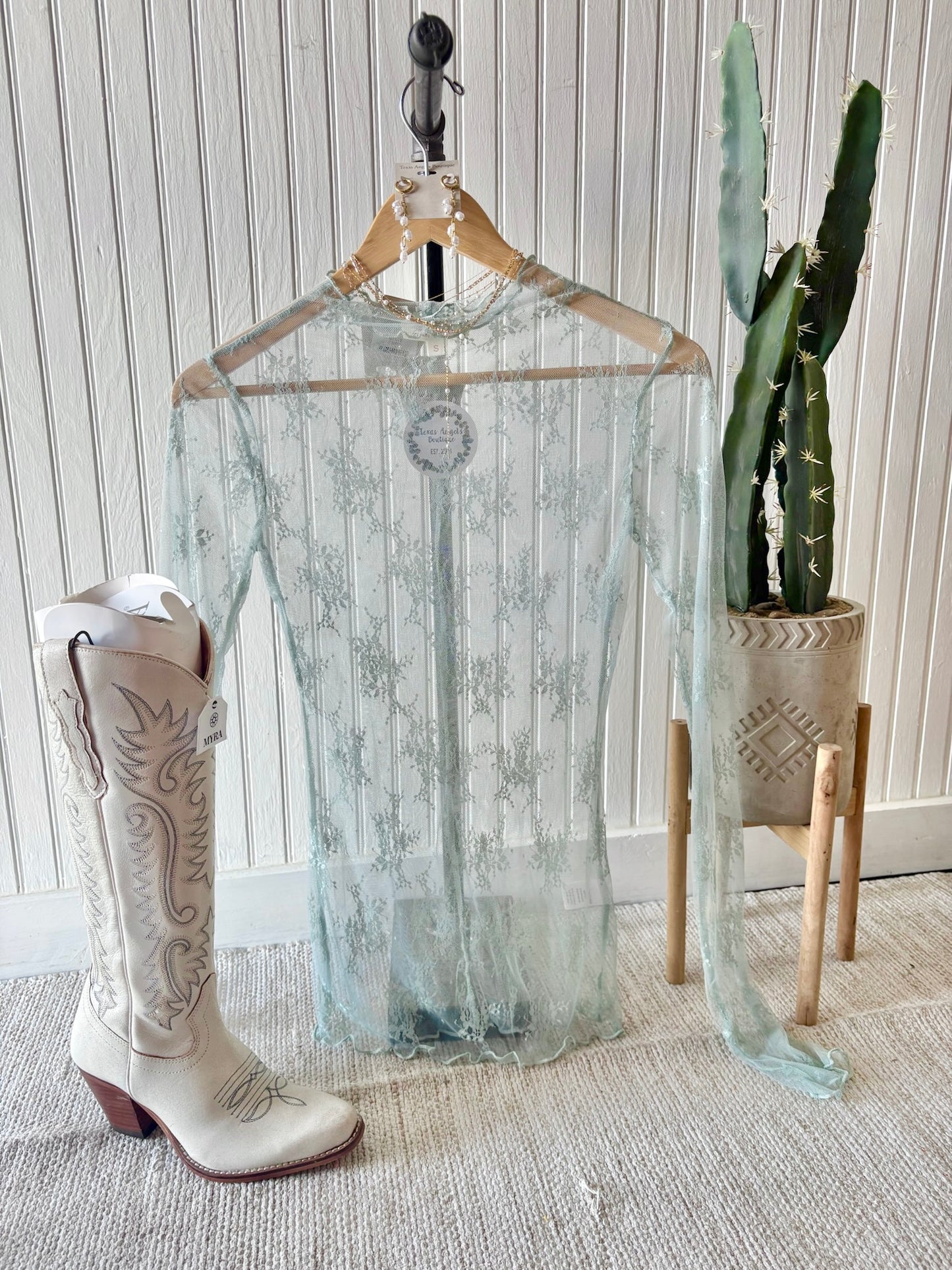 The Truth Is Sage Lace Top