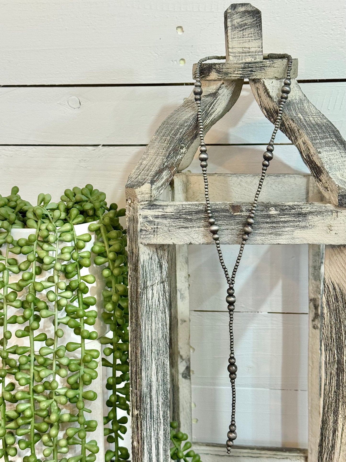 RESTOCK Silver Beaded Lariat Necklace