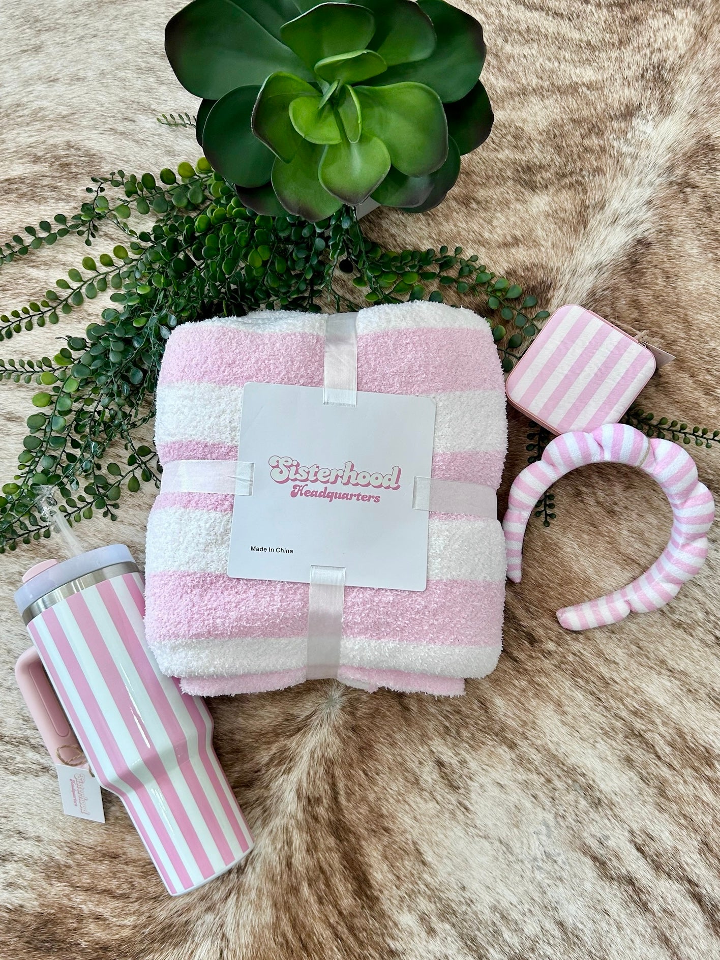 Pink Striped Blanket