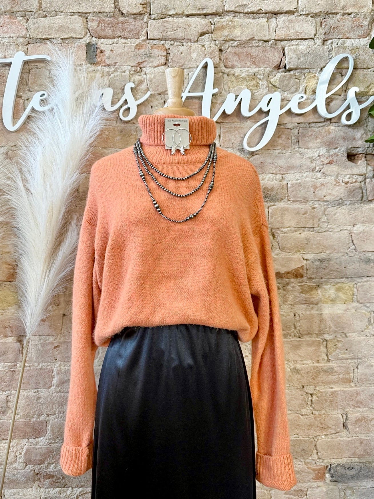 Thankful Orange Turtleneck Sweater