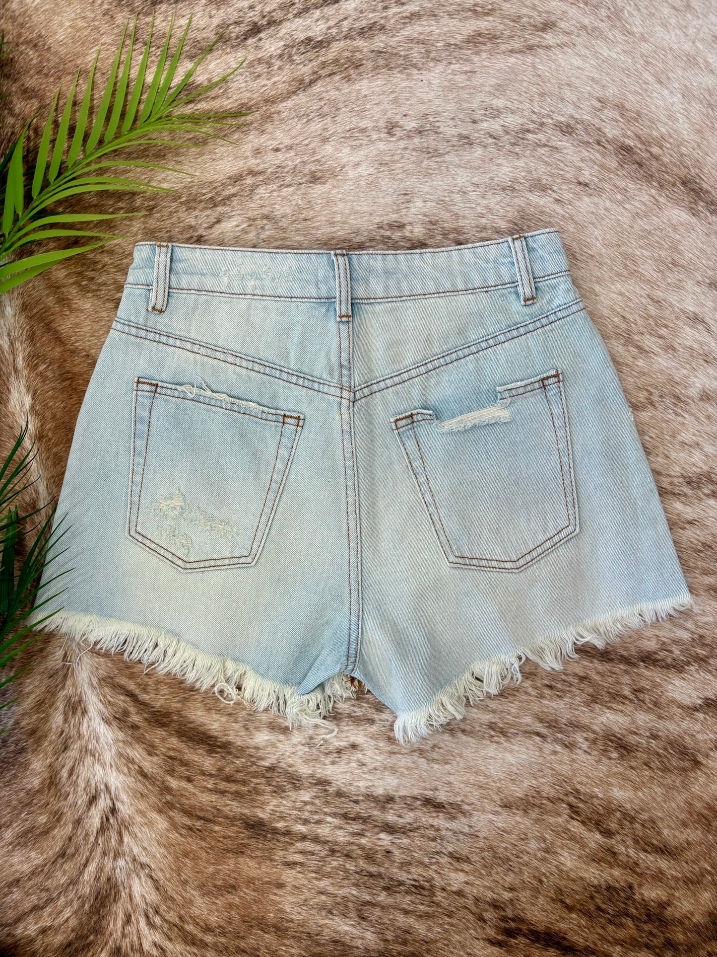 Lake House Light Wash Denim Shorts
