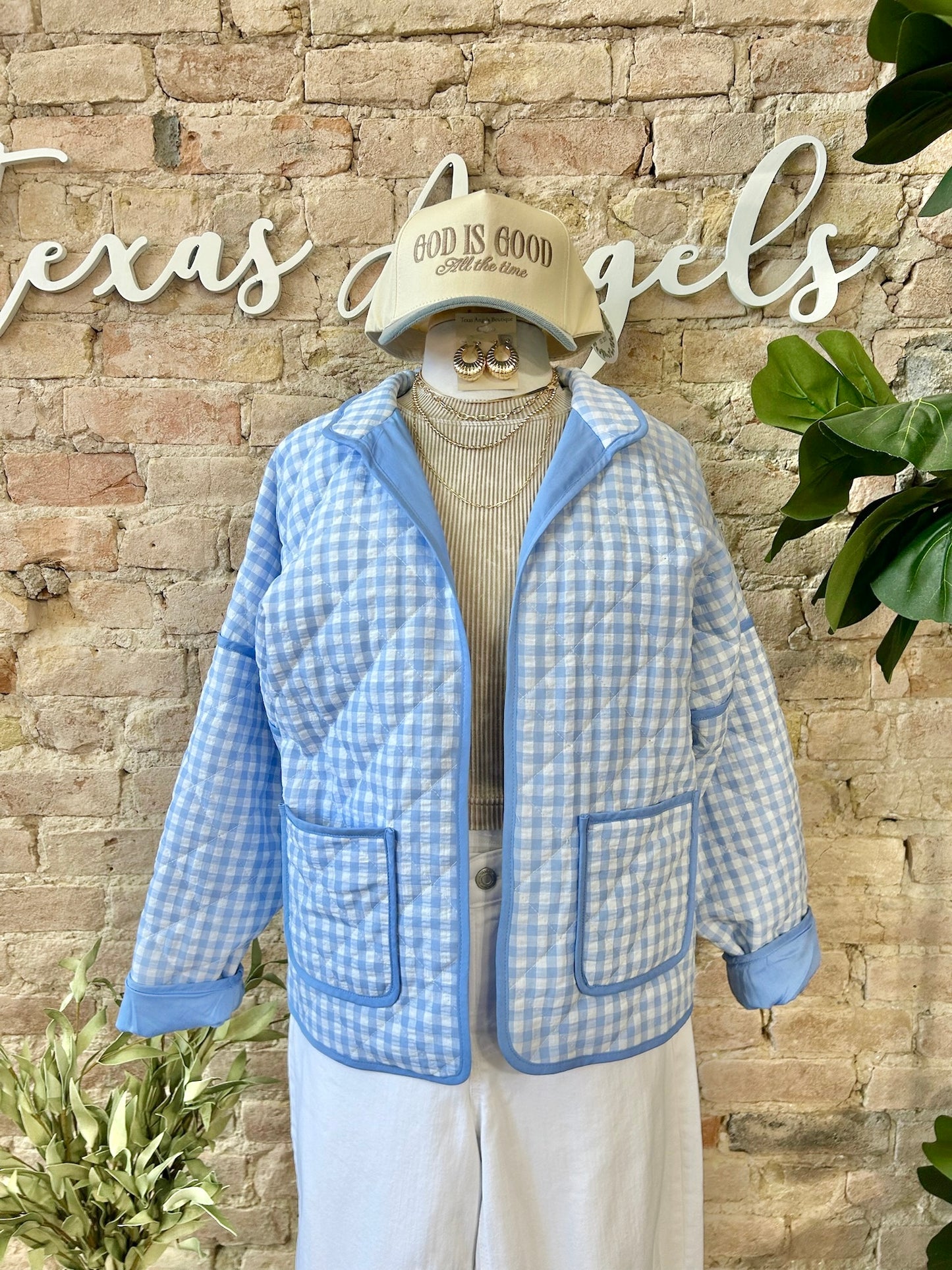 Don’t Question It Blue Plaid Quilted Jacket