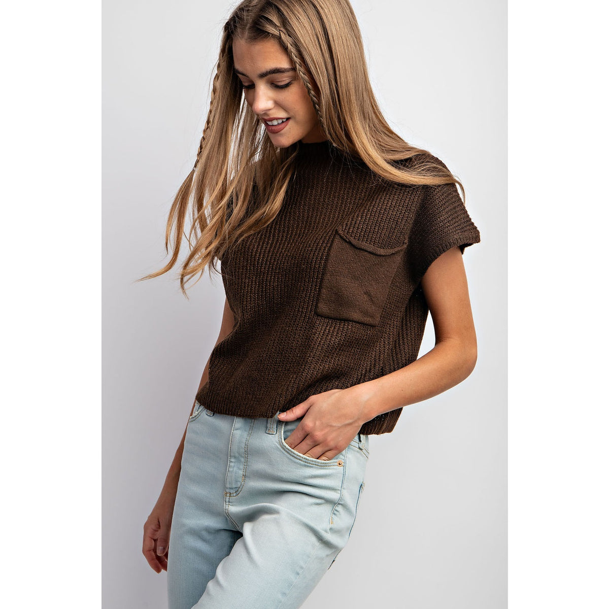 There’s Always Tomorrow Brown Knit Top