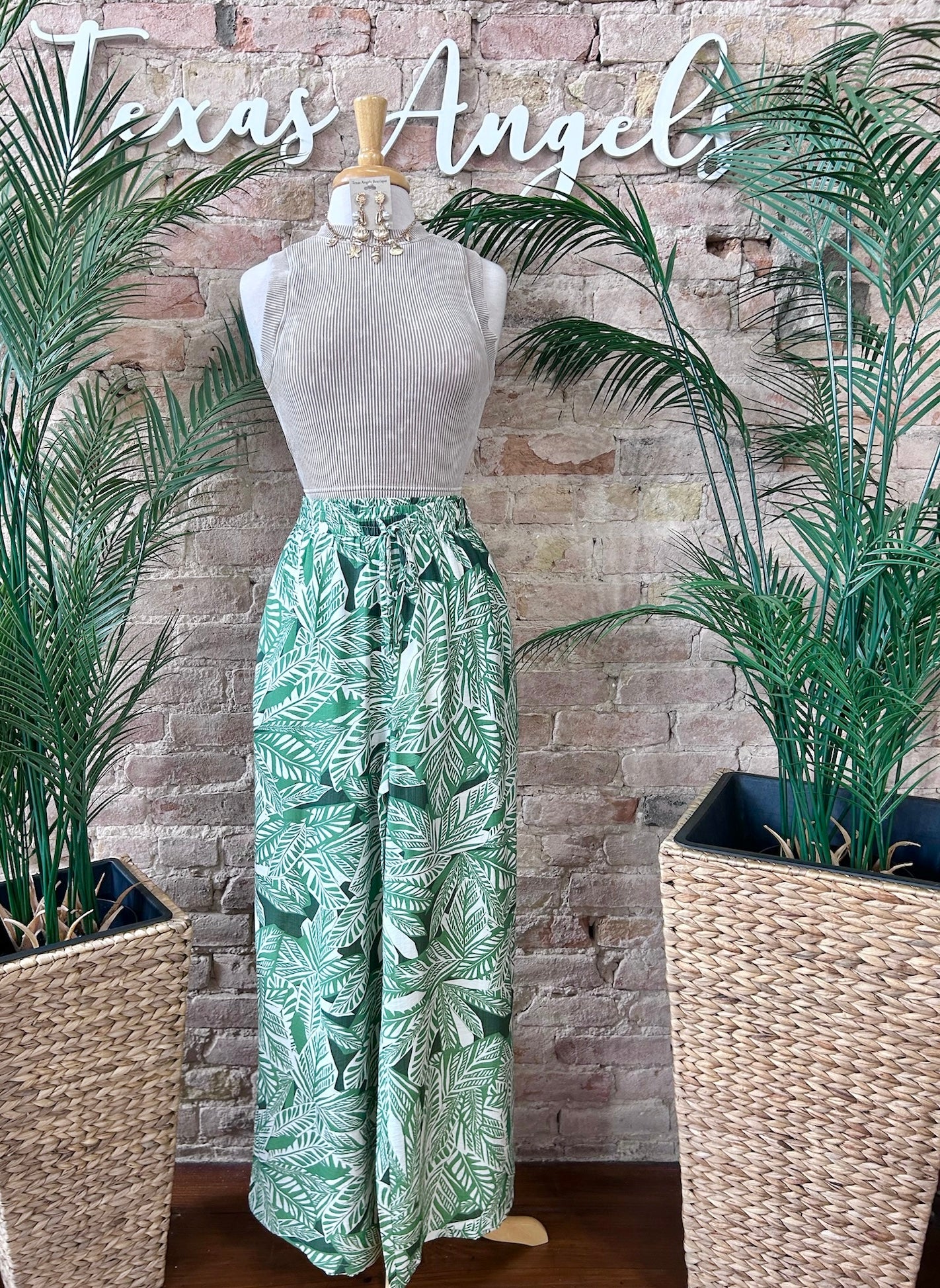Paradise State Of Mind Palm Tree Printed Pants