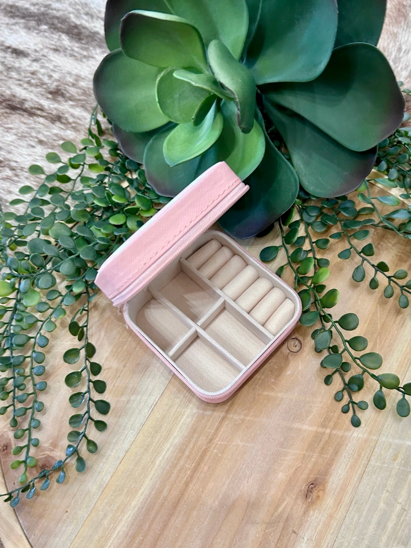 Pink Striped Jewelry Box