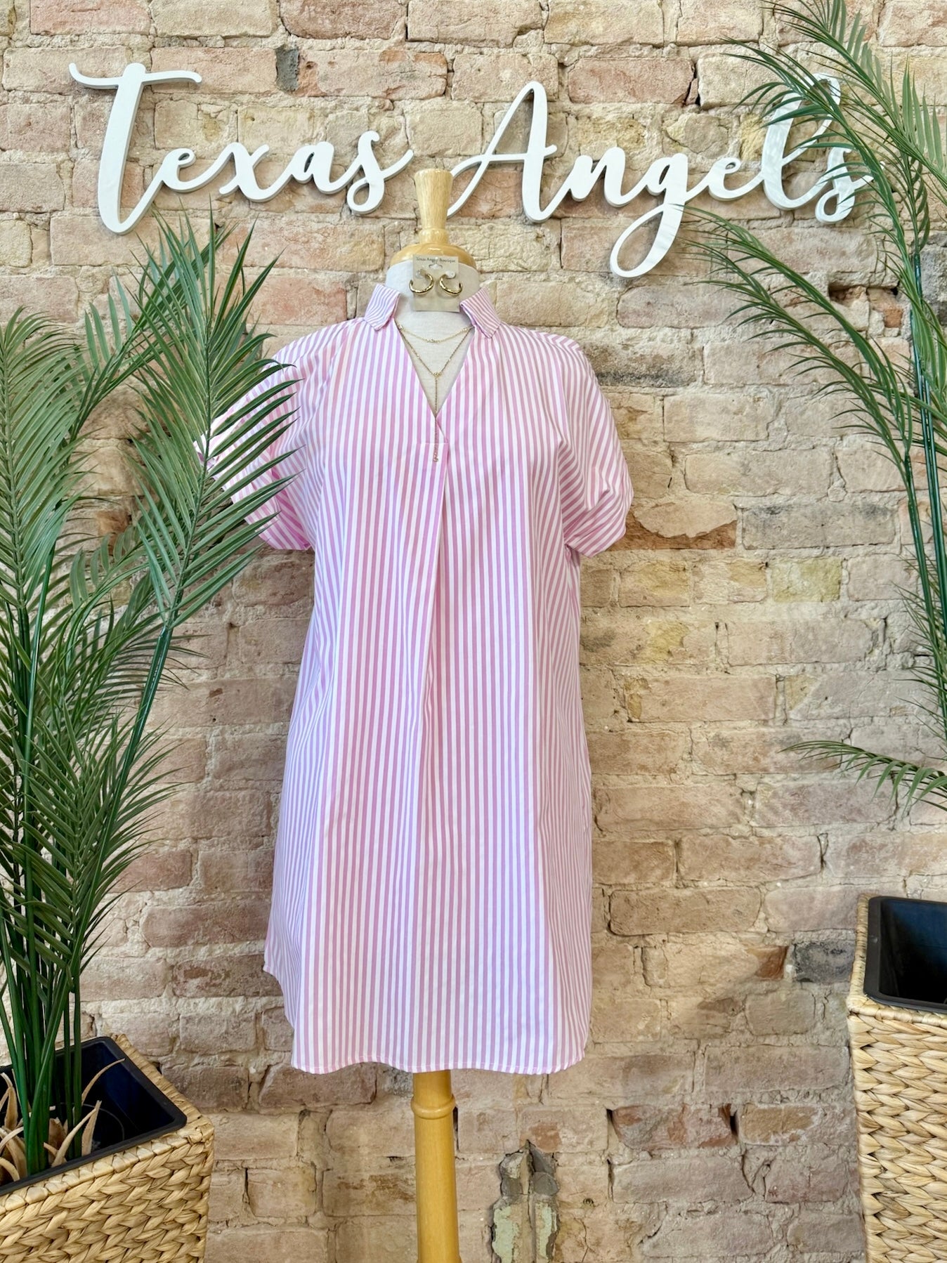 Sweetheart Pink Striped Dress