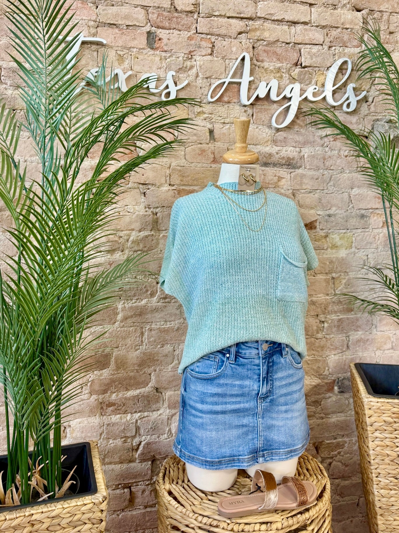 Kindness Always Wins Sage Knit Top