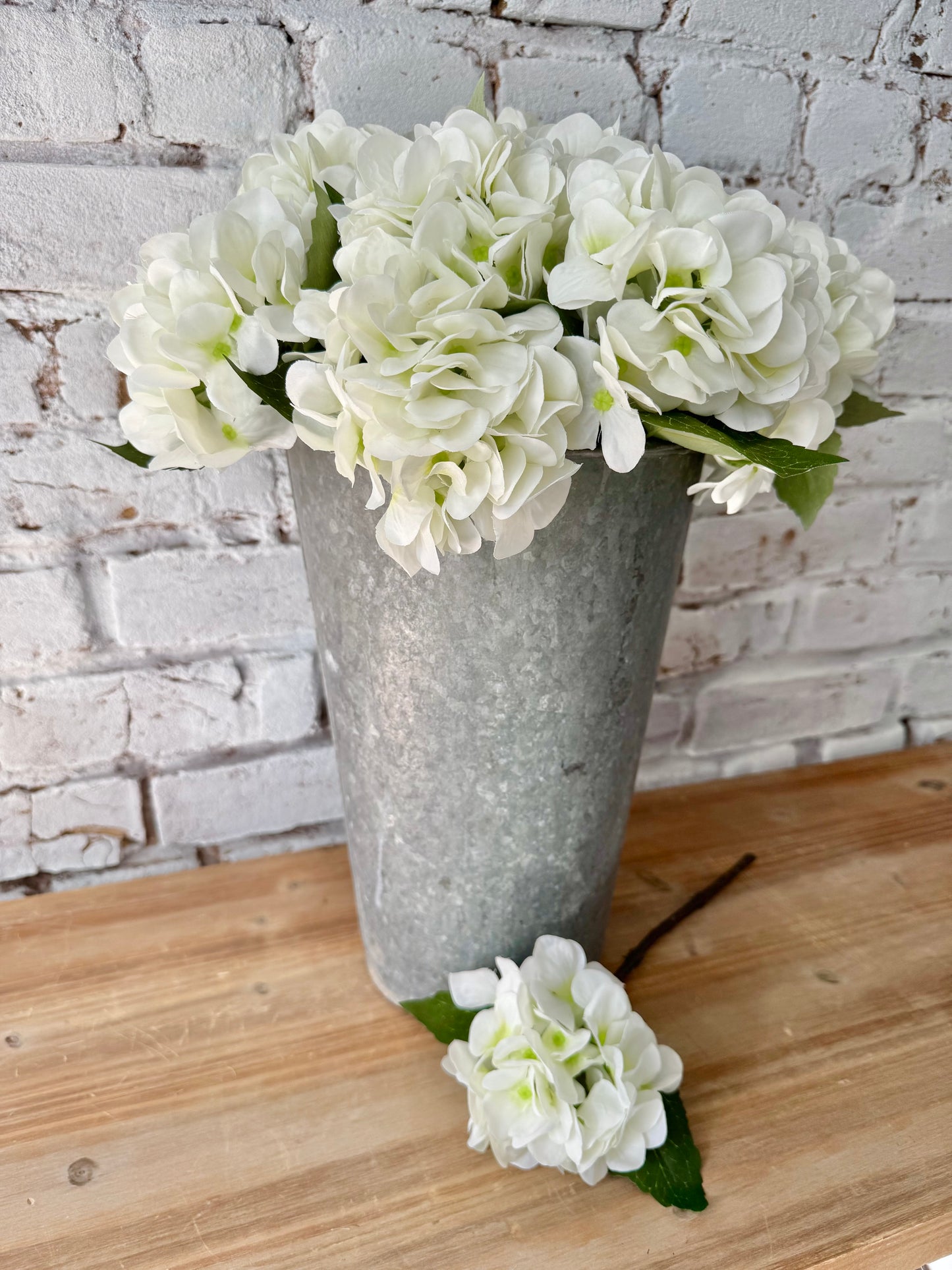 White Hydrangea Floral Pick