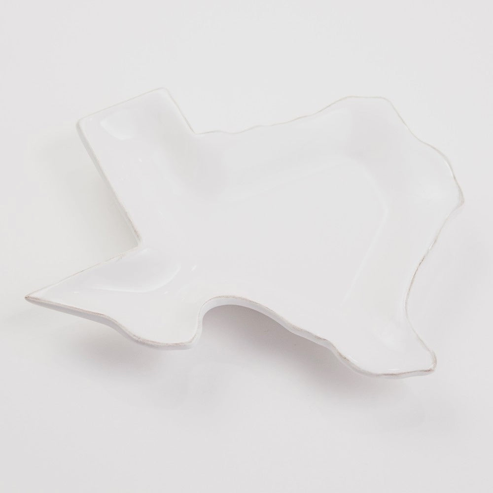 Small White Texas Shaped Platter