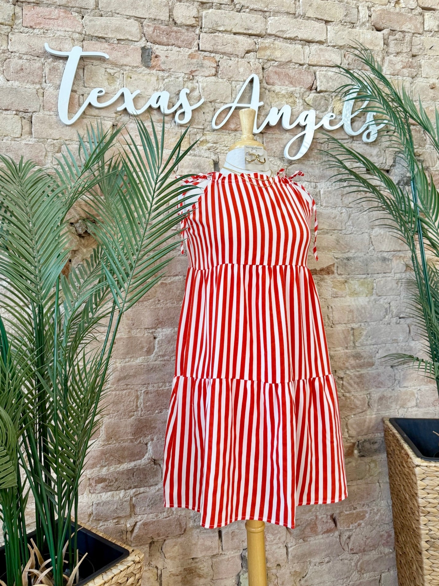 Summer Sunset Red Striped Dress