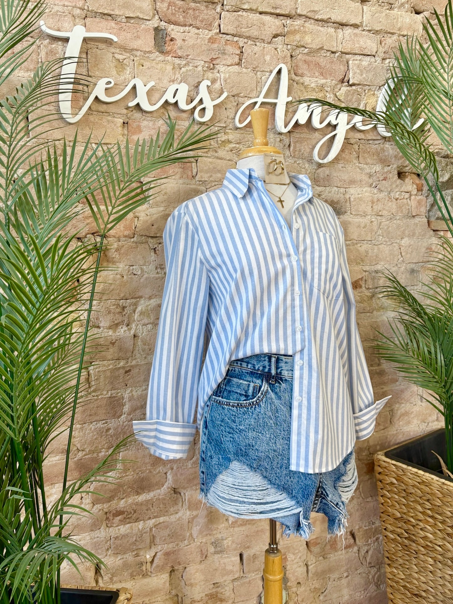 Soft Spoken Light Blue Striped Shirt