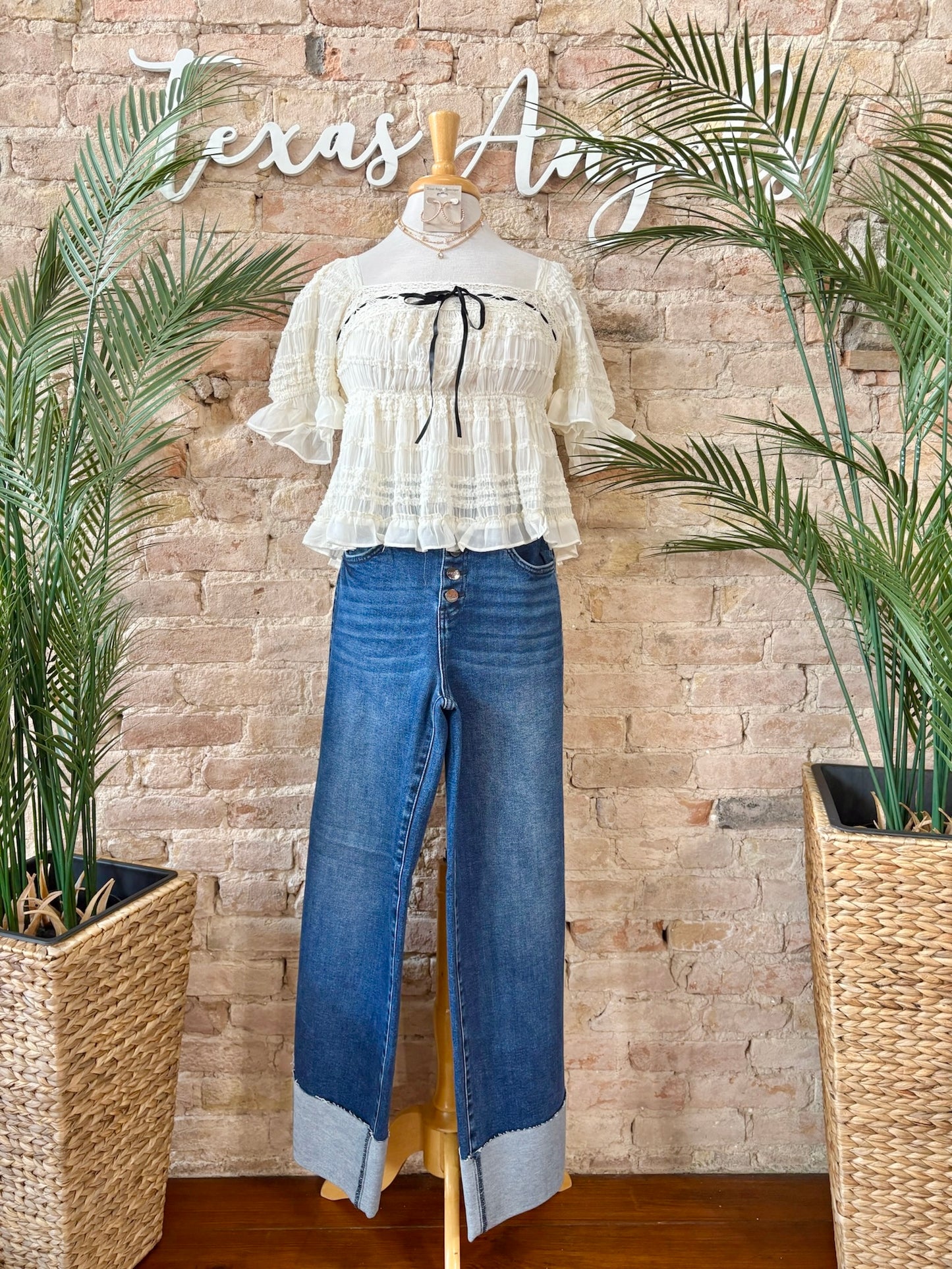 Couldn’t Be Me Cream Ruffled Blouse