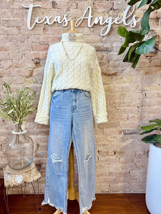 Wishful Thinking Ivory Turtleneck Sweater