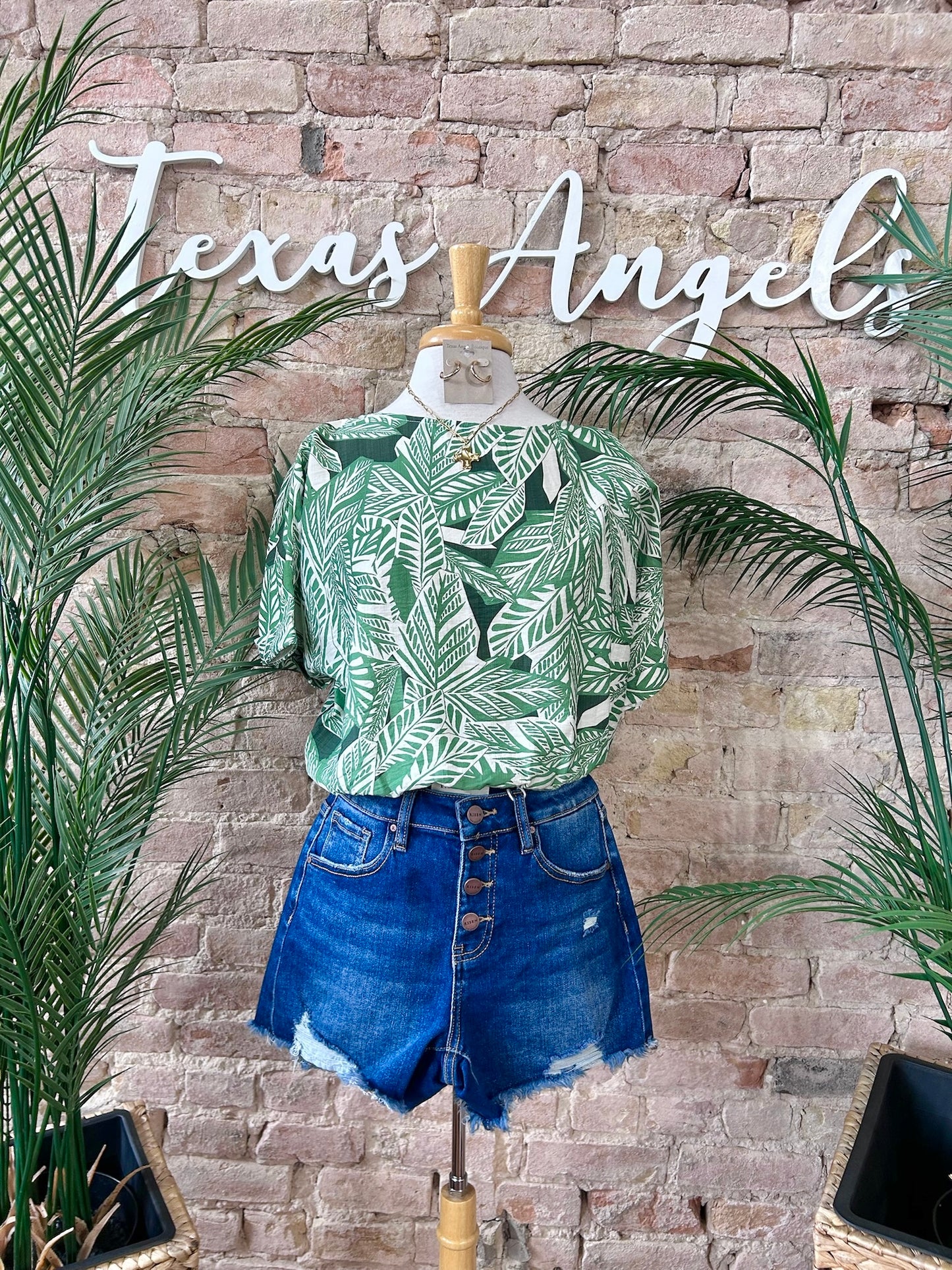 Outskirts Of Paradise Palm Tree Printed Blouse