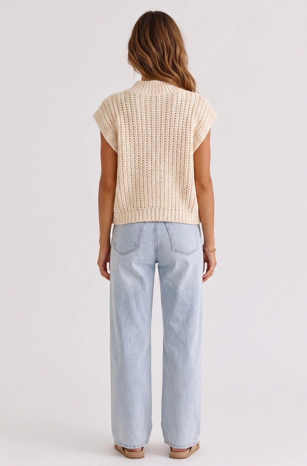 Consider It Done Cream Knit Sweater Top