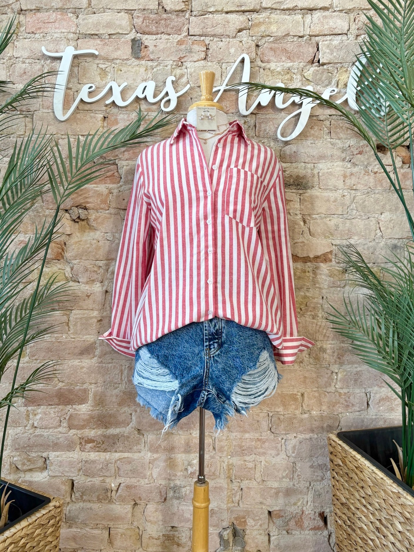 Soft Spoken Red Striped Shirt