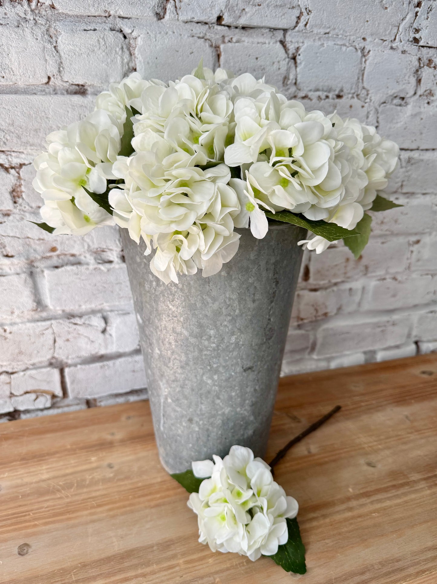 White Hydrangea Floral Pick